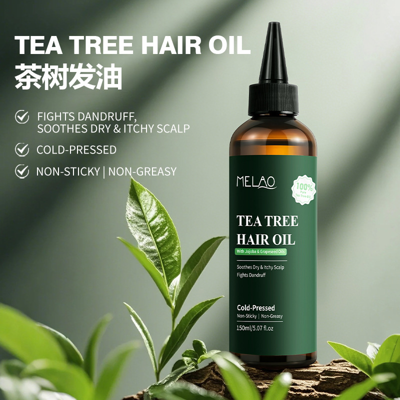 Tea-Tree-Öl Haarpflege-Öl 150ml Reparatur verbessert Haarspliss und Frizz, Kopfhaut-Nährpflege, Teebaum-Haaröl