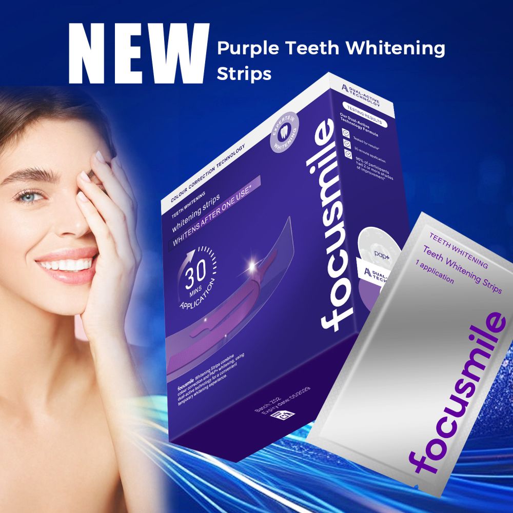 V34 mor diş beyazlatma bandı, focusmile, TK renk düzeltici - 4