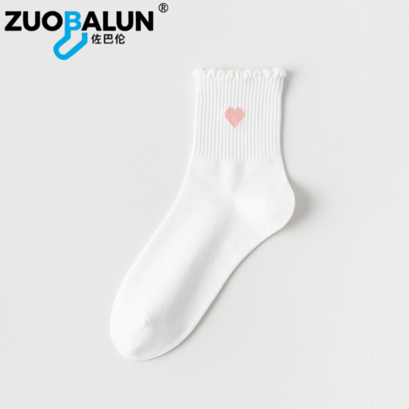 Xinjiang-Baumwoll-Weiße Socken Damen Frühling Herbst Mittellange Socken reine Baumwolle antibakteriell geruchshemmend Cartoon Freizeit-Socken Damen Baumwollsocken Großhandel - 11