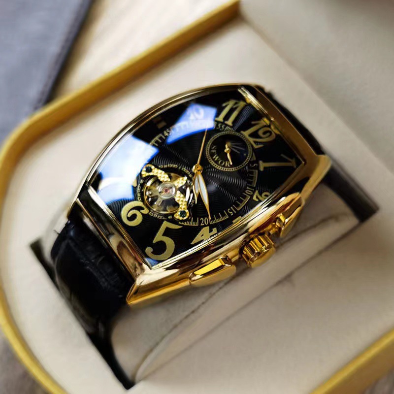 Men's Mechanical Watch Waterproof Barrel Type - 1