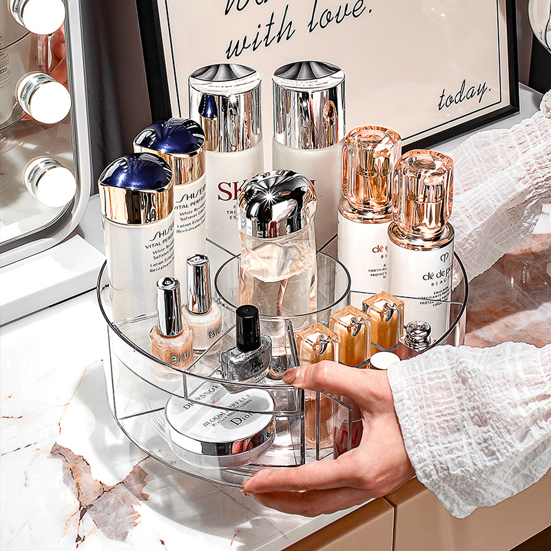 Rotating cosmetics storage box, desktop organizer