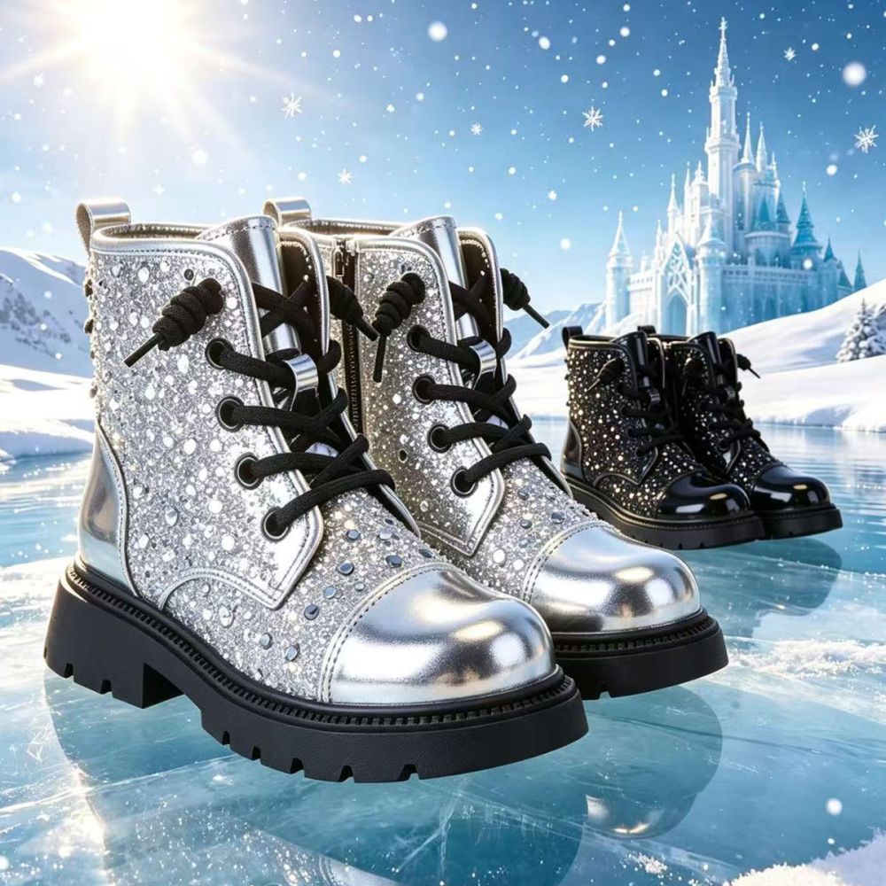 Mädchen-Martin-Stiefel gefüttert, weiche Sohle