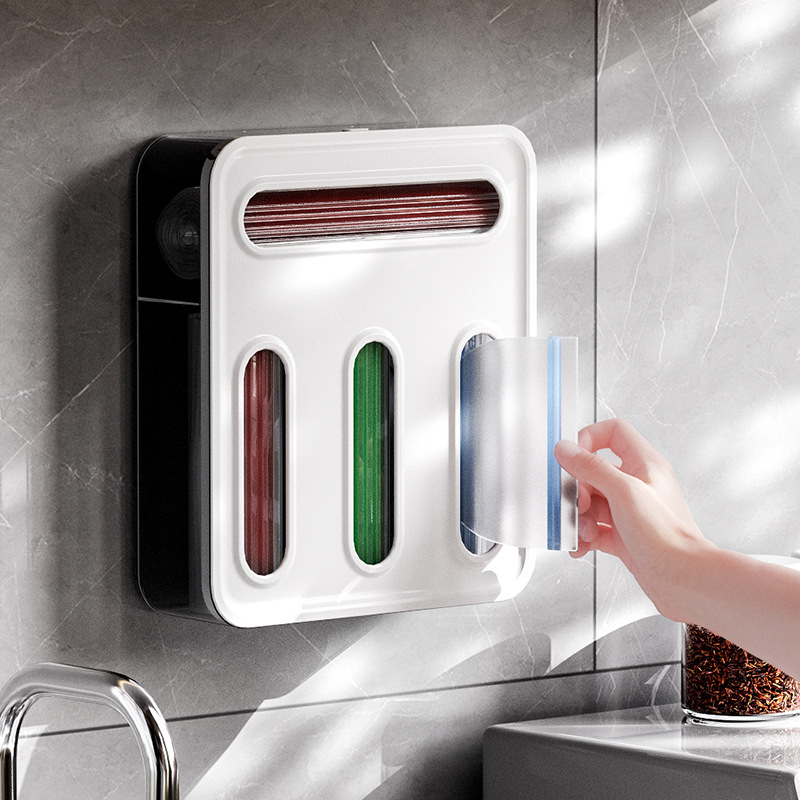 Kitchen plastic bag storage box, wall-mounted, large capacity