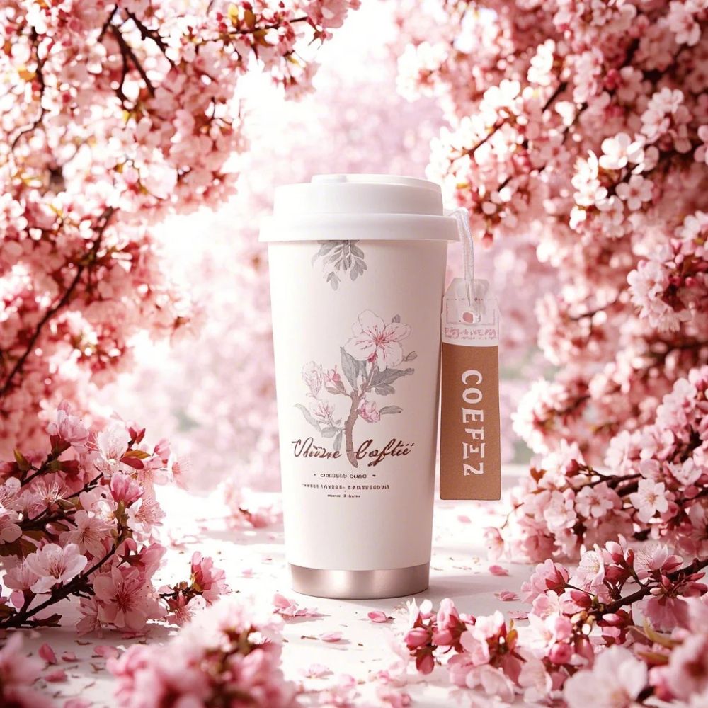 Floral 316 Stainless Steel Insulated Mug with Lanyard