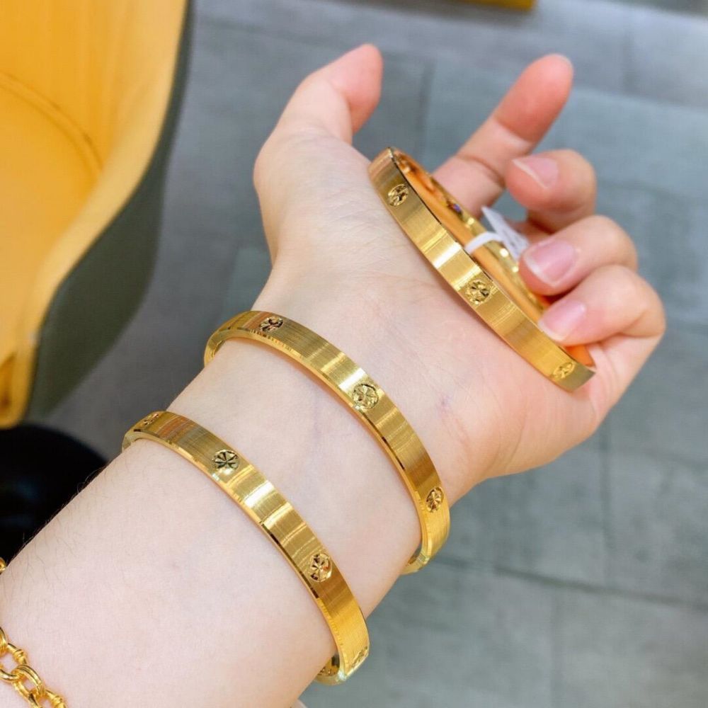 Sand gold diamond pattern bracelet women simulated
