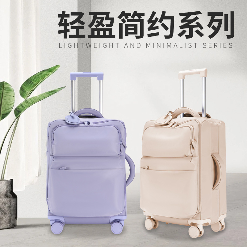 Original manufacturer luggage trolley bag new model cabin size suitcase 20 inch nylon fabric bag ultra-light coded travel bag - 1