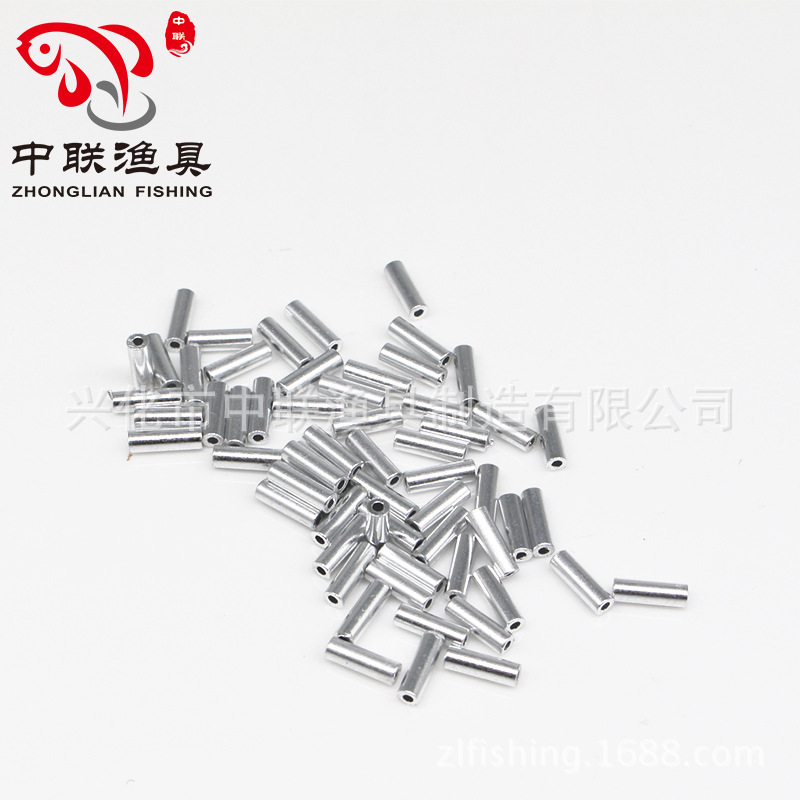 Round, Single-Tube and Oval Aluminum Sleeves for Fishing Line Sets