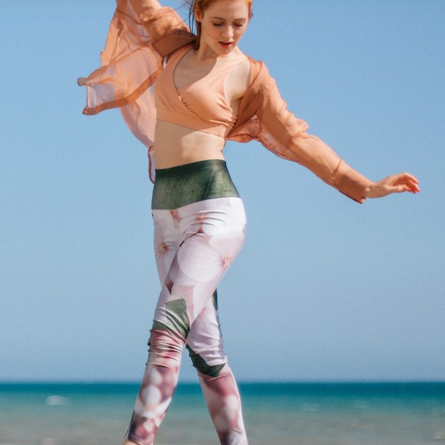 Hochelastische Damen-Yogahose, Pfirsich-Po-Effekt, hoher Bund, Bauchkontrolle