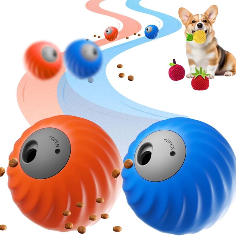 Electric Smart Cat Toy, Leaking Food Ball with Rolling Motion for Cats and Dogs