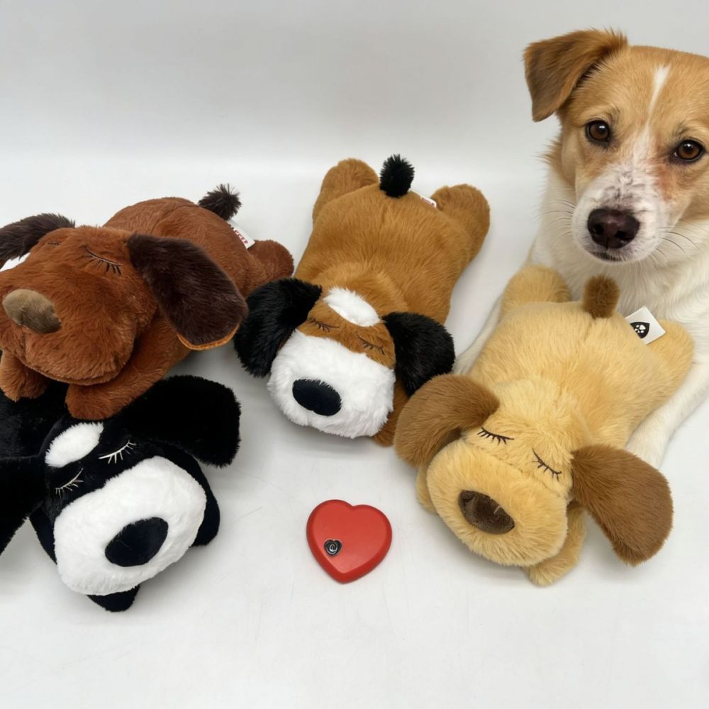 Kalp Atışlı İnteraktif Köpek Peluş Oyuncak, Teselli Edici Yavru Köpek
