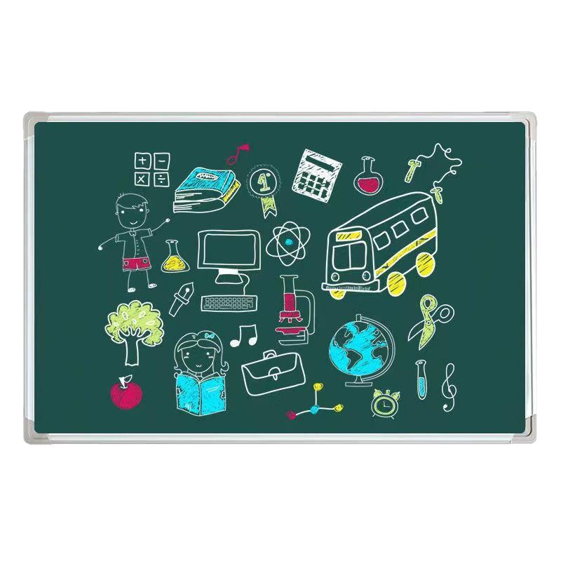 Double-Sided Green Board Wall-Mounted Children's Home Small Blackboard Teaching Training Magnetic White Green Board Graffiti Board Chalk Writing Erasable
