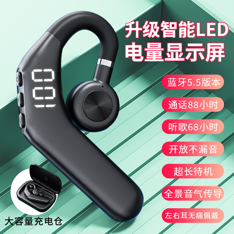 Özel model V49 hava iletimli kablosuz çağrı kulak içi olmayan Bluetooth kulaklık ultra uzun pil ömrü kemik iletimli kulak kancası spor