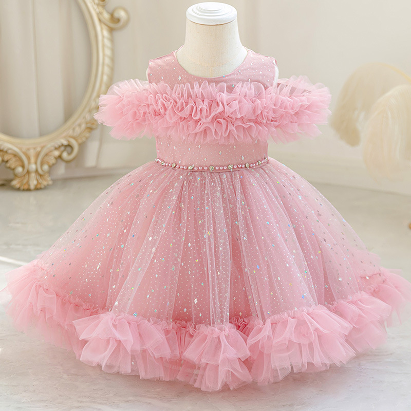 Mädchen Tüll-Prinzessinnenkleid im Tortenstil für Geburtstagsparty