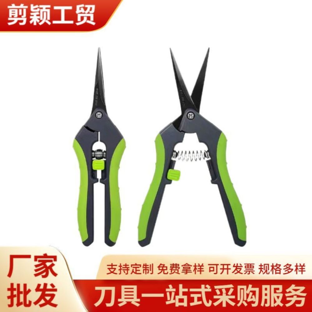 Stainless Steel Straight Blade Pruning Shears for Flowers and Fruit