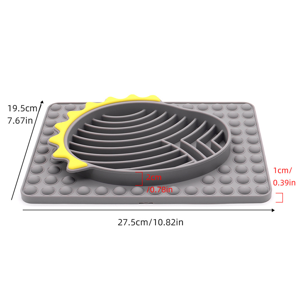 Anti-Tip Silicone Dog Bowl Pet Slow Feeder Bowl Lick Mat Slow Feeding Dog Bowl Dog Food Bowl Feeding Dish for Dogs