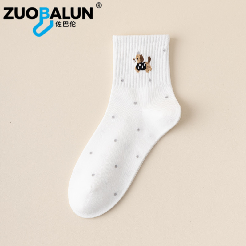 Xinjiang-Baumwollsocken für Damen, Frühlings- und Herbst-Mittellange Socken, reine Baumwolle, antibakteriell, geruchshemmend, atmungsaktiv, Sportsocken, trendige Cartoon-Baumwollsocken im Großhandel - 8