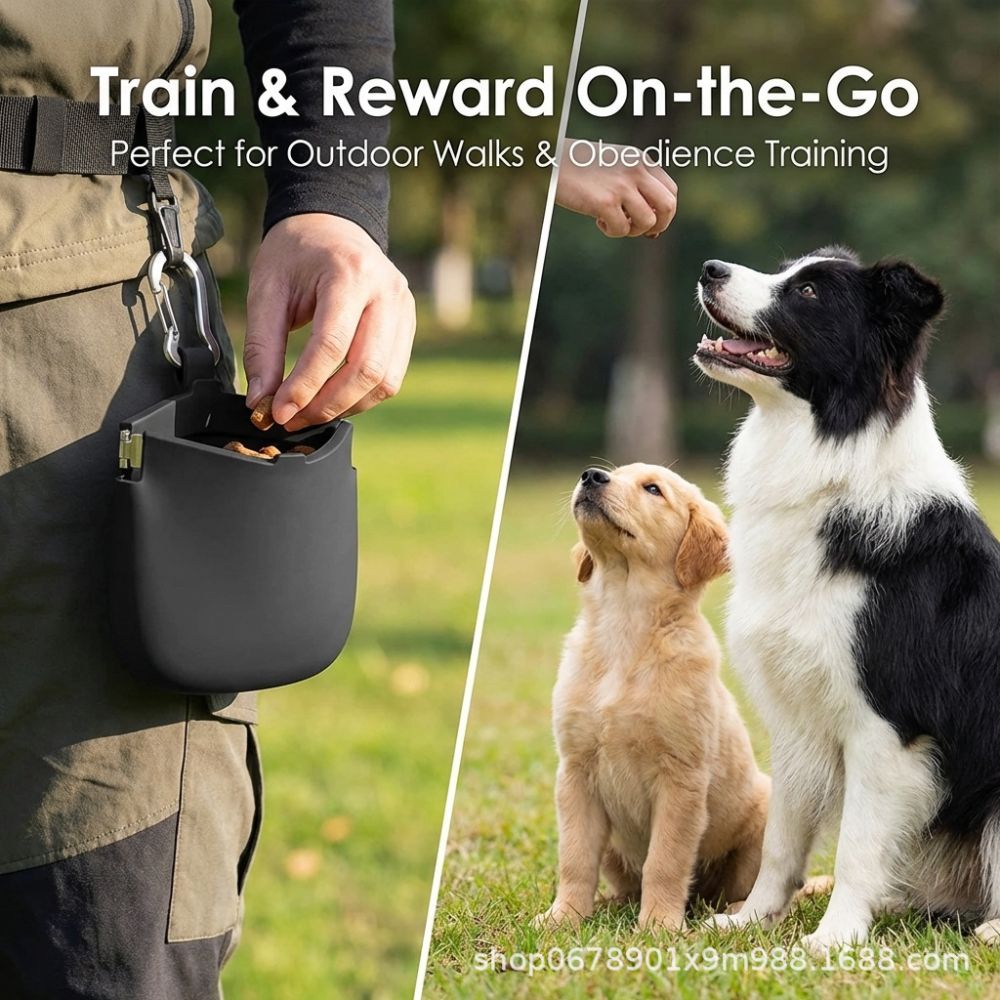 Portable Pet Treat Bag for Dogs and Cats, Travel Food Storage Pouch
