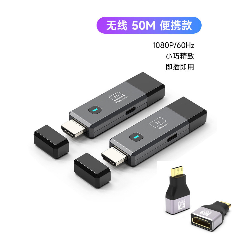 Wireless HDMI transmitter, 50M extender, 1080P mini projector - 1