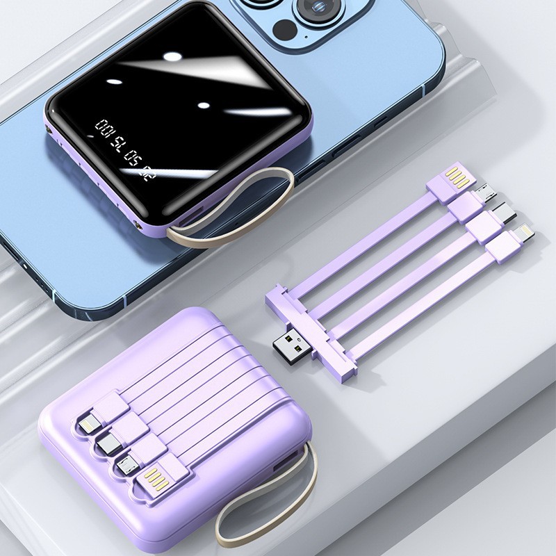 Großhandel Mini-Powerbank mit 3C-Zertifizierung 20000 mAh mit integriertem Kabel große Kapazität Mobiler Akku grenzüberschreitendes Mitbringsel - 11