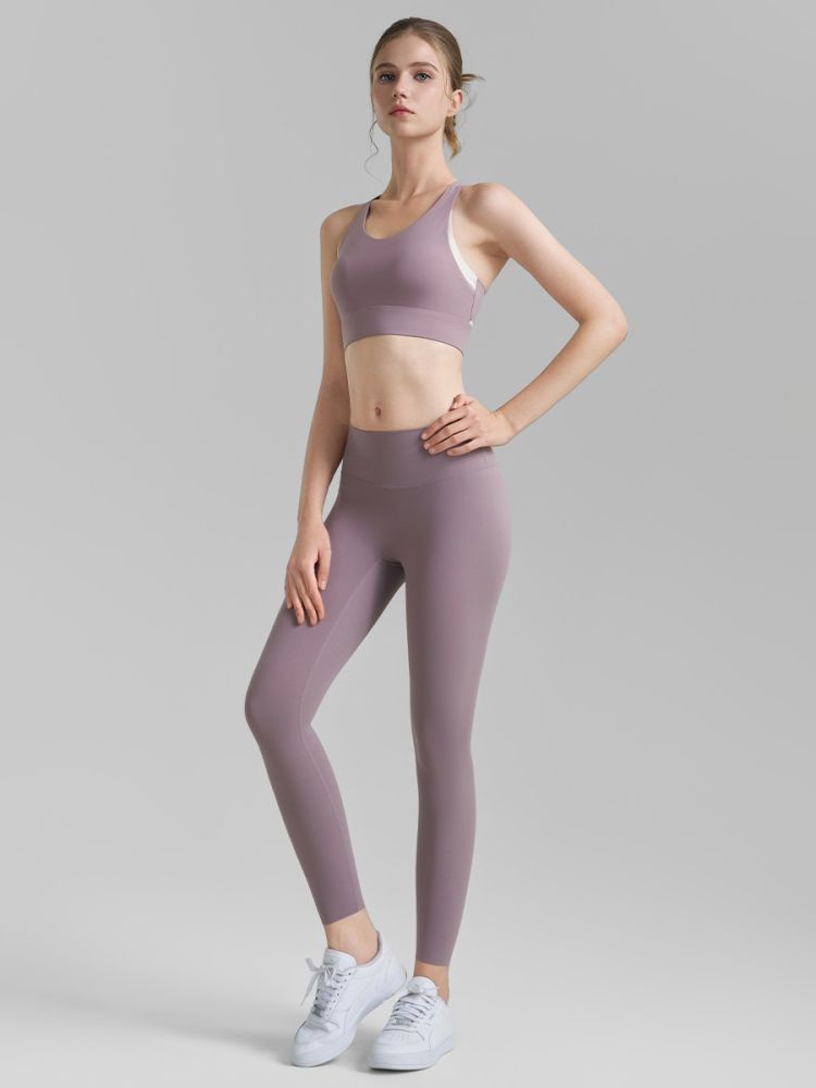 Women's 2-Piece Sports Set, Seamless Lycra Yoga Leggings and Bra