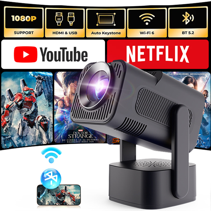 Neuer S320 PLUS Projektor - Drahtlose Bildschirmspiegelung, großes Display, tragbarer HD-Heimprojektor