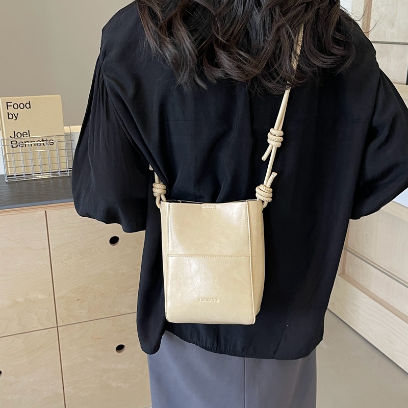 2025 Summer Popular Mini Small Bags for Women New Solid Color Foreign Style Crossbody Bag Korean Style Textured Bucket Bag