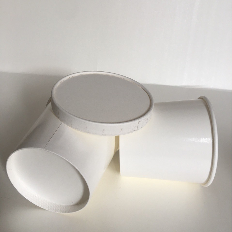 White Ice Cream Paper Bowl, Double-Coated Freezer Paper Cup, 120ml