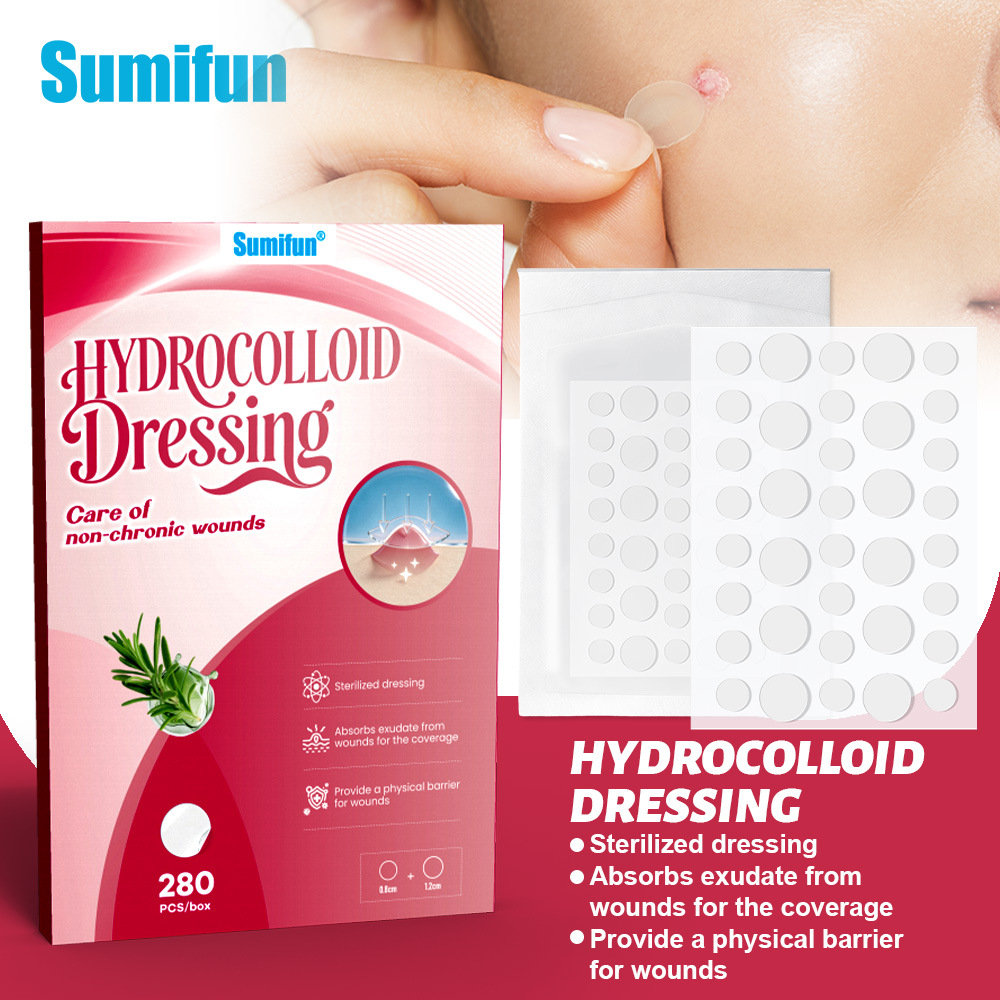 Sumifun grenzüberschreitende transparente Pickelpflaster zum Absaugen von Eiter, neues Produkt, Teebaumöl-Hydrokolloid-Pickelpflaster, Flüssigkeitsabsorbierende Pickel-Reinigungspflaster