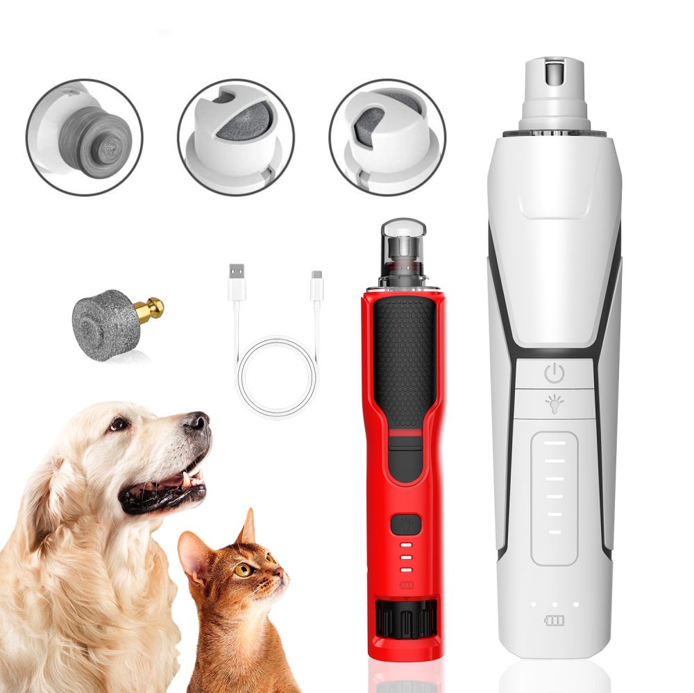 Grenzüberschreitender Bestseller Haustierkrallenschleifer Elektrischer Nagelschleifer mit Licht Elektrische Katzenhund-Nagelschere Hundekrallenschleifer
