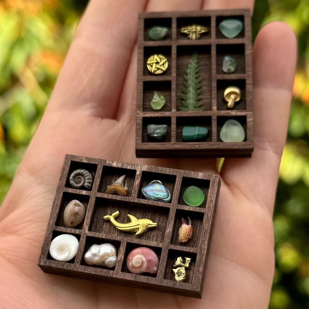 跨境Miniature Trinket Shelf 木质微型饰品架迷你珍藏架古玩架