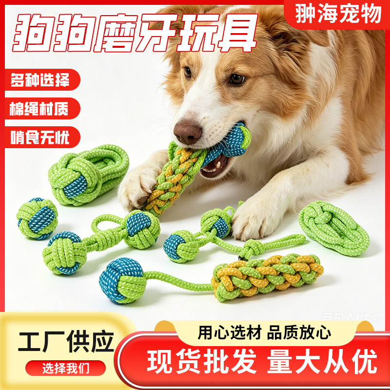 Knotted Rope Dog Toy for Dental Care, Durable