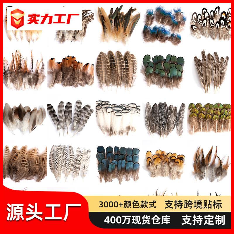 80 natural colored pheasant feathers wholesale decorative DIY jewelry hair accessories materials cat wand toy accessories