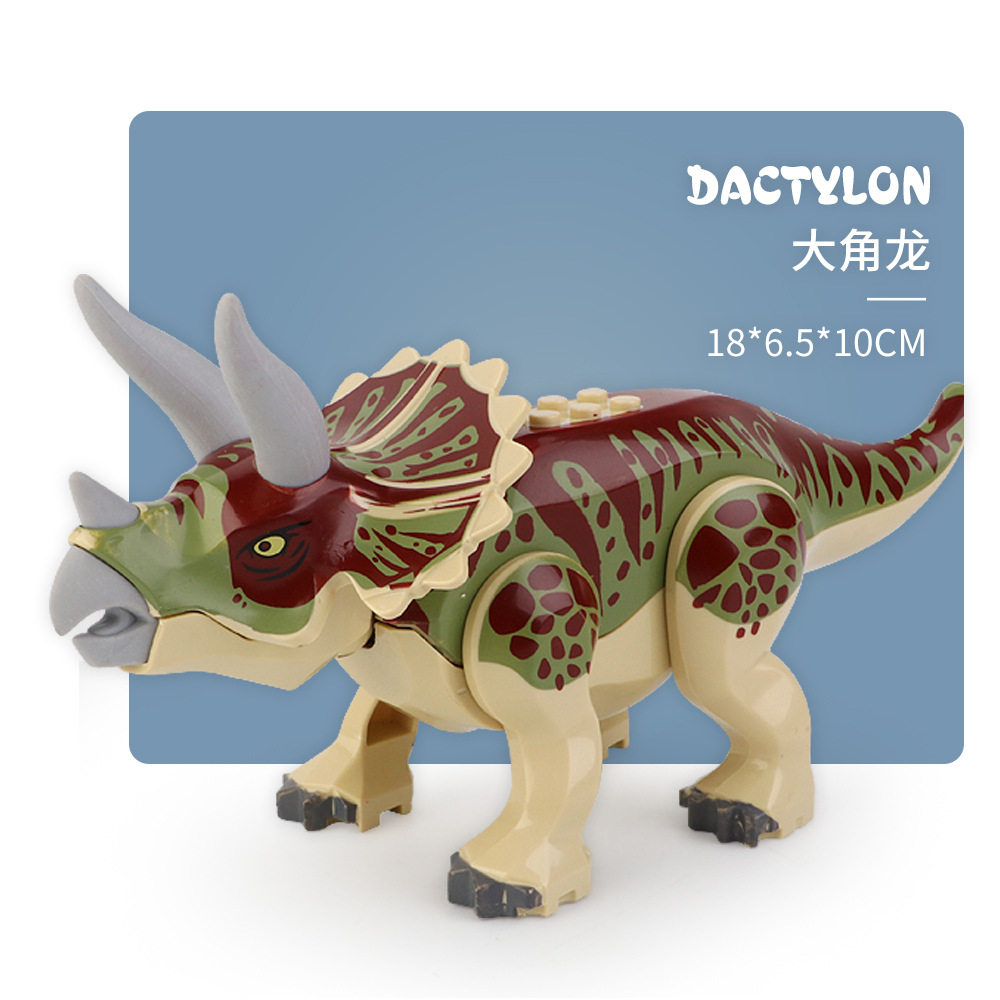 Dinosaur Building Block Set Compatible Baseplate Large and Small Pieces with Minifigure - 5