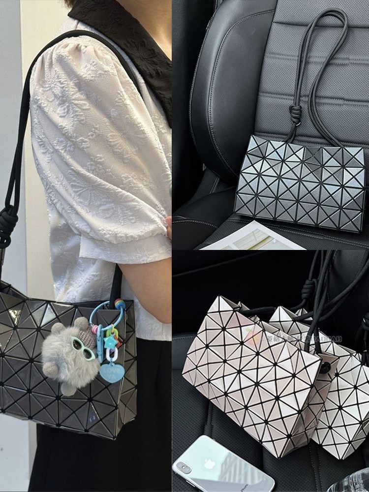 Zhai San Yi Sheng Tofu Bag 2024 Neues Modell Geometrisches Rautenmuster Kordelzugbeutel Modische und minimalistische Umhängetasche mit Tragegriff - 1