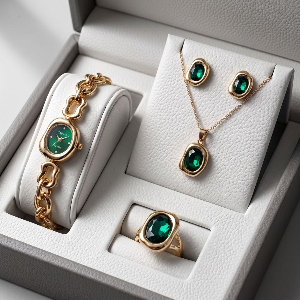 5-Piece Women's Quartz Watch Set with Bracelet
