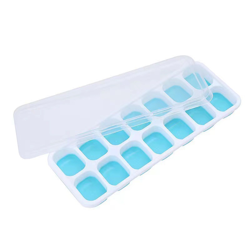14-compartment ice cube tray, soft-bottomed, easy-release ice box, square silicone ice cube mold, ice cube maker box with lid for homemade ice - 7