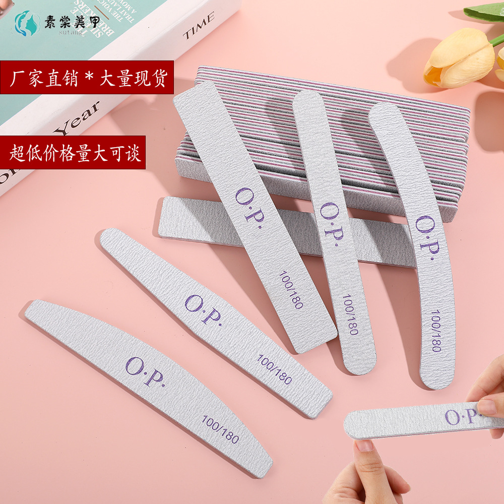 Double-Sided Nail File, Half-Moon Shaped Nail Buffer Tool