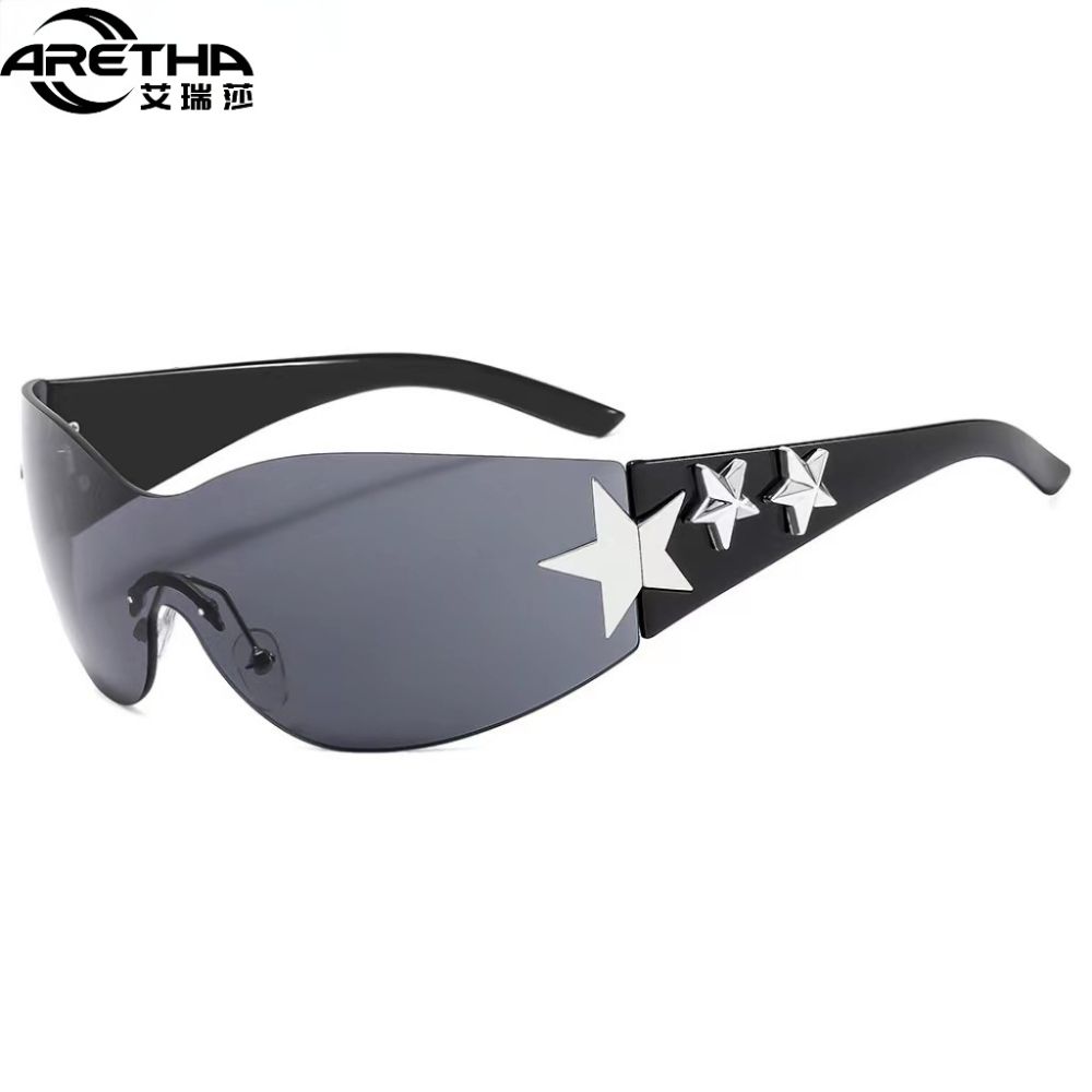 Rimless UV400 Sunglasses, Star Design