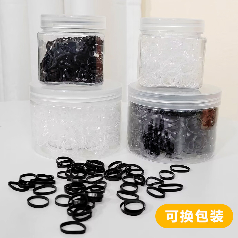 Candy Canister Hair Ties, Hair-Friendly Disposable Elastic Bands, Strong Stretch