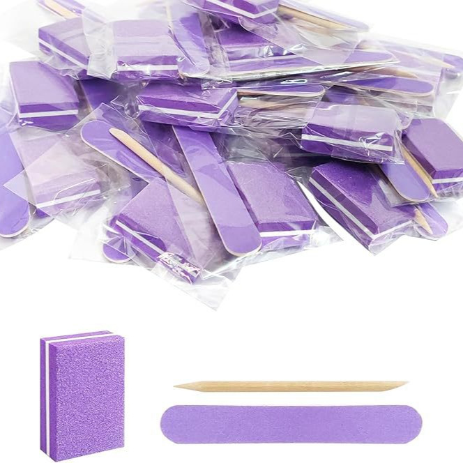 Nail Art Tool Set Sponge Nail File Wooden Sticks Wearing Nail Portable 3-Piece Set Nail Care Tools Kit Wholesale
