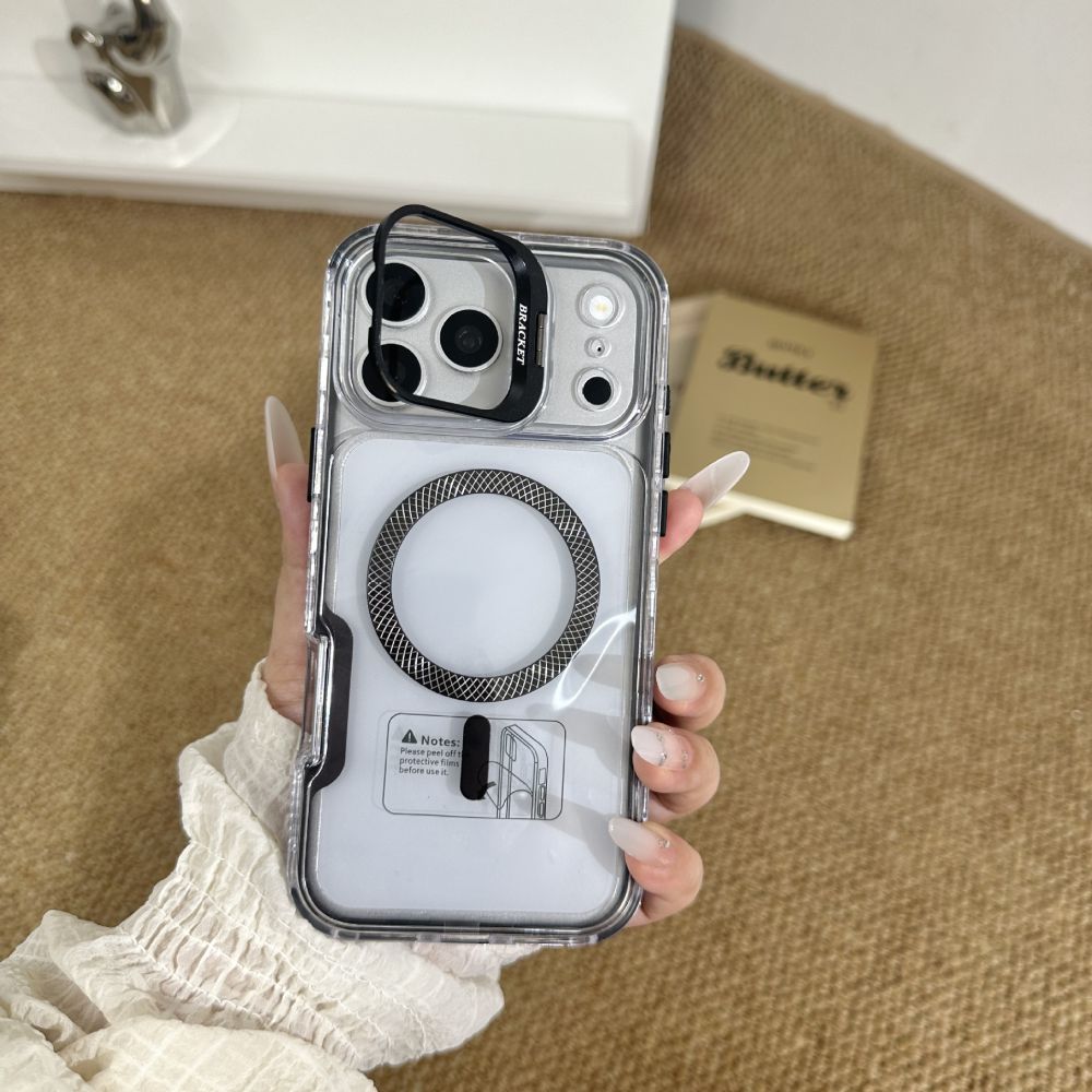 iPhone 18 Pro Max phone case, stand function, transparent