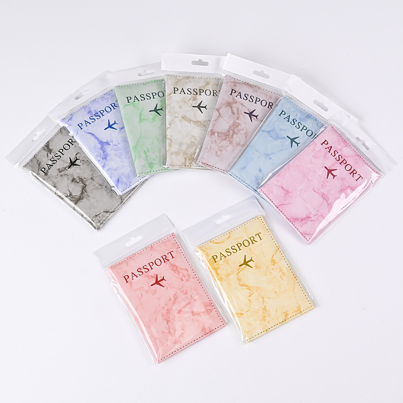 Marble Color-Changing PU Passport Cover with Ticket Holder