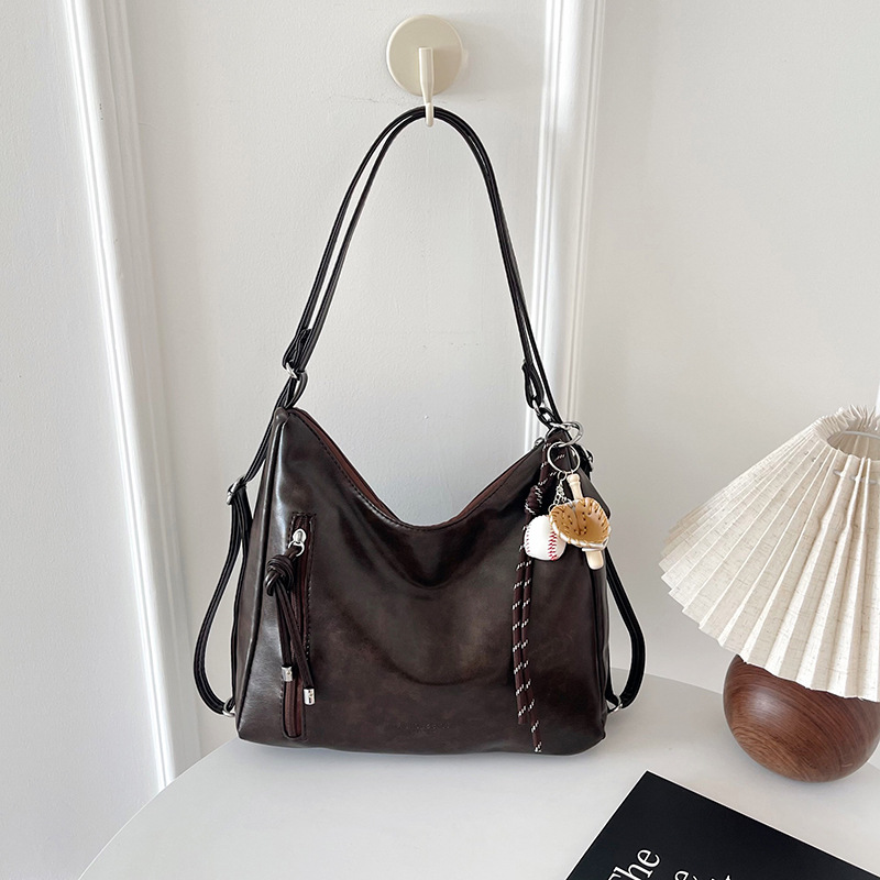 Retro Günlük Kullanım Büyük Kapasiteli Tote Çanta Kadın 2025 Yeni Günlük Omuz Çapraz Askılı Çok Fonksiyonlu Moda Sırt Çantası - 7
