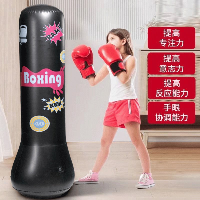 Şişme boks kolonu çocuk fitness eğitimi dekompresyon tumbler kum torbası Sanda kapalı boks eğitim ekipmanları