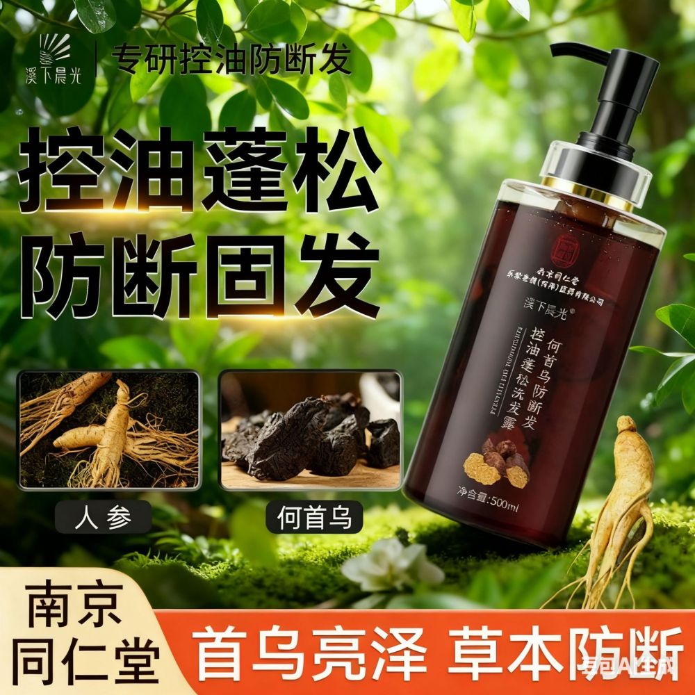 Nanjing Tongrentang He Shou Wu Bitkisel Şampuan, Hacim ve Dökülme Karşıtı - 1