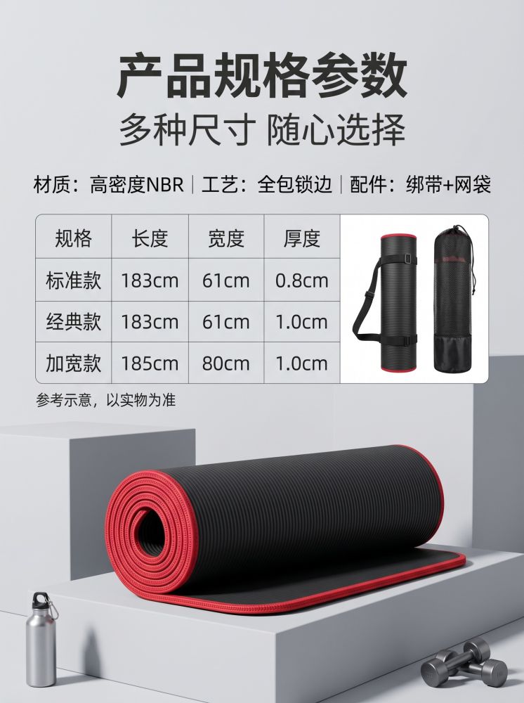 Hersteller Großhandel NBR-kantenbeschichtete Yogamatte für Anfänger, Fitness-Matte für Herren und Damen, rutschfeste Sportmatte, bedruckbares Logo - 3