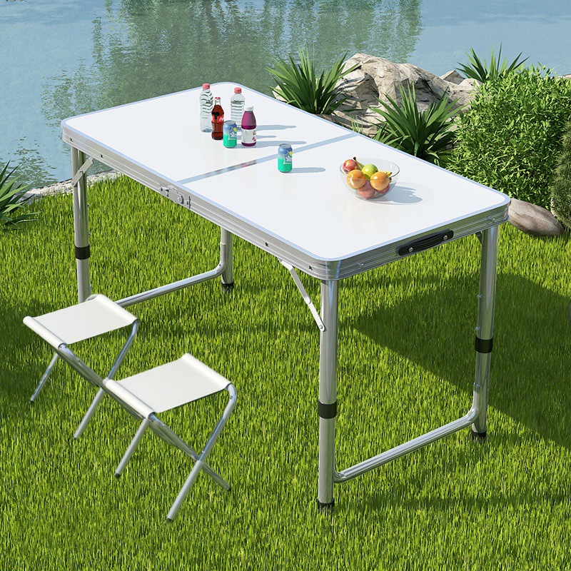 Foldable Portable Outdoor Dining Table with Adjustable Height