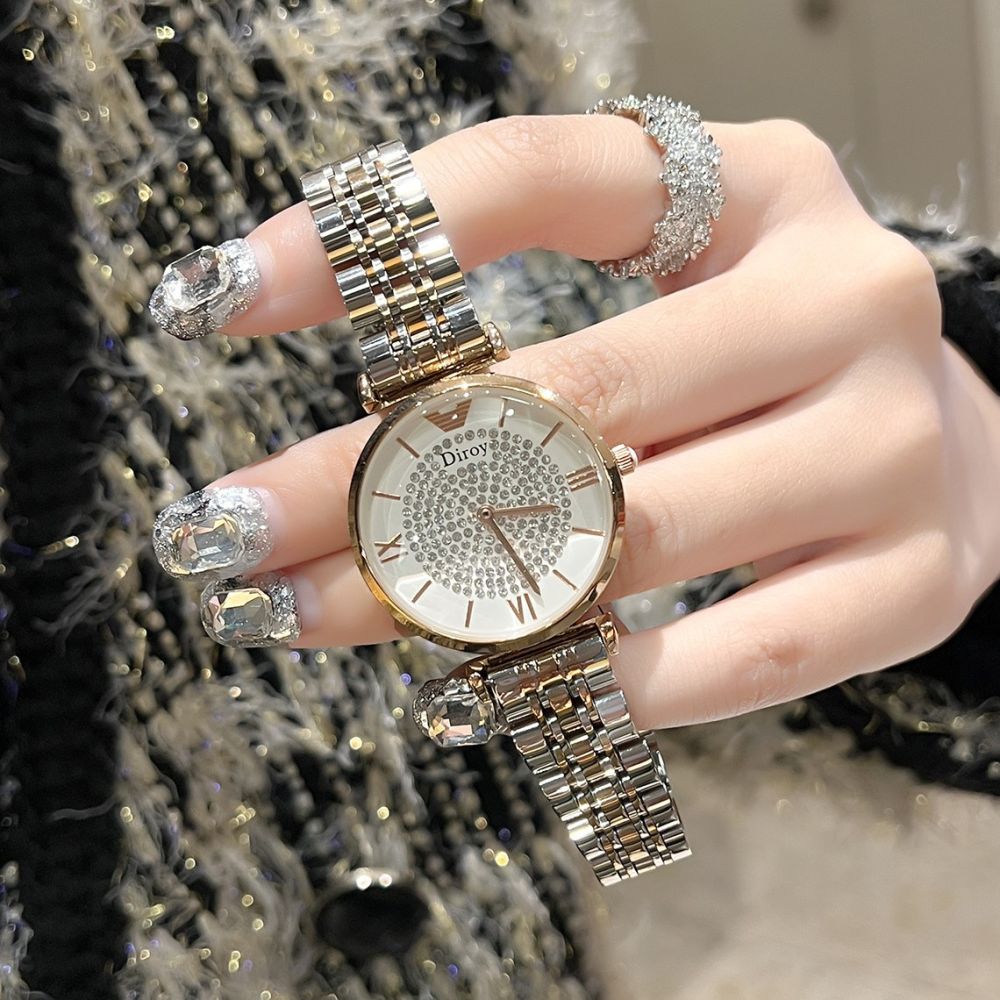 Amar AR1926 rose gold starry women's watch, steel strap quartz - 1
