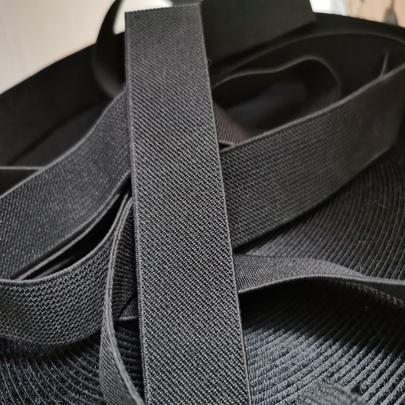 Düz Dokuma Lastik Şerit 2cm ve 25mm, Siyah-Beyaz, Dikişsiz