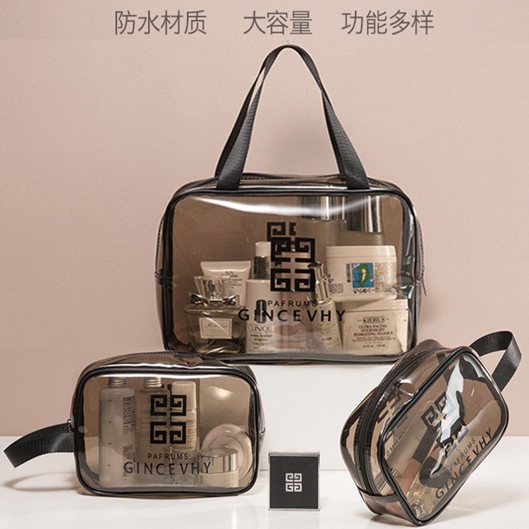 PVC şeffaf kozmetik çantası makyaj çantası seyahat taşınabilir saklama çantası su geçirmez büyük kapasiteli el çantası kozmetik çantası saklama çantası